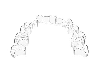 3d render of invisalign removable aligner