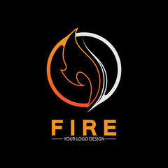 fire flame logo icon vector design template