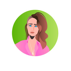 businesswoman leader face avatar successful business woman leadership best boss concept female office worker portrait vector illustration