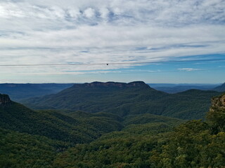 Beautiful view of mountains and valleys, Duke of York Lookout, Blue Mountain National Park, New South Wales, Australia
