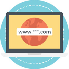 Domain Registration Flat Icon 