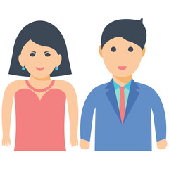 Fototapeta premium Husband and Wife Flat Icon