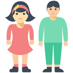 Obraz premium Brother Sister Flat Icon 