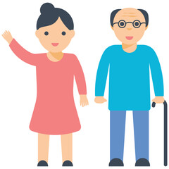 Father Daughter Flat Icon 