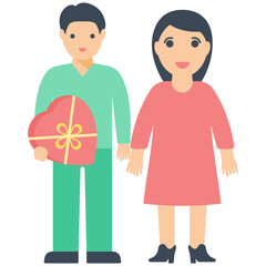 Obraz premium Couple Flat Icon