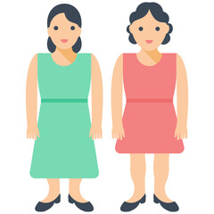 Two Females Flat Icon