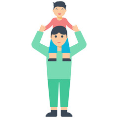 Father Son Flat Icon