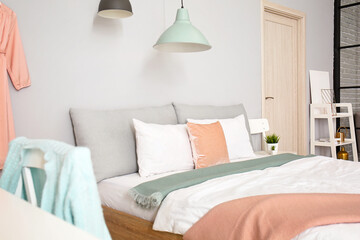 Stylish interior of modern bedroom
