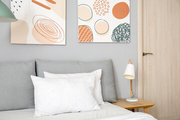 Stylish interior of modern bedroom