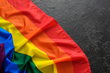 Rainbow LGBT flag on dark background
