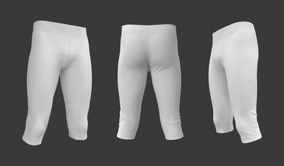 Blank leggings mockup in side and back views. 3d rendering, 3d illustration. - obrazy, fototapety, plakaty