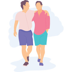 Fototapeta premium Male Best Friends Illustration