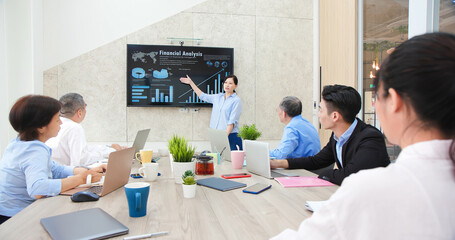 business financial team meeting
