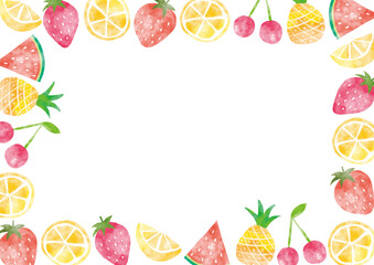 フルーツ_フレーム_水彩03