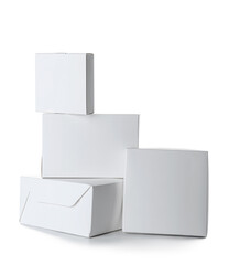 Blank cardboard boxes on white background