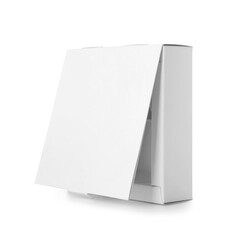 Blank cardboard box on white background