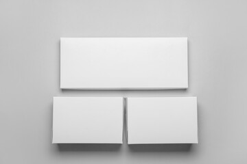 Blank cardboard boxes on light background