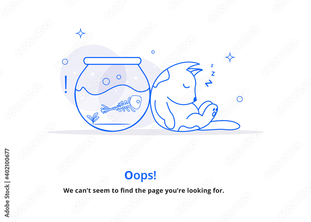 Poster landing page template of 404 error concept