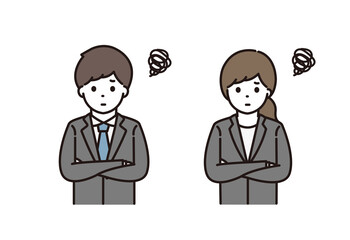ビジネスマン ビジネスウーマン 腕組み