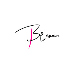 Be hand handwritten logo for identity