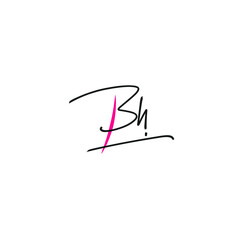 Bh hand handwritten logo for identity