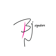 Bj hand handwritten logo for identity