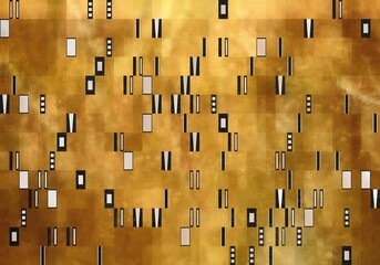 Abstract Geometrical Background. Tile art. Gold mosaic.