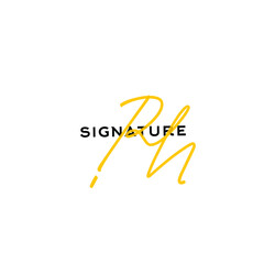 RH hand handwritten logo for identity
