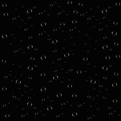 Many soap bubbles in front of black studio background