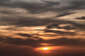 Fototapeta na wymiar sky sunset or sunrise background cloud yellow cloudy light morning nature.