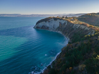 Fototapeta na wymiar Famous Moon bay near Strunjan in Istria, Slovenia