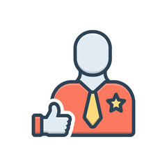 Color illustration icon for encourage 