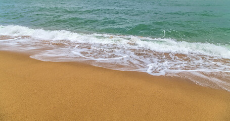 Fototapeta na wymiar sand footprint foot print beach footstep human walk.