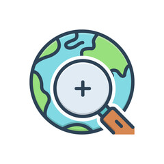 Color illustration icon for find 