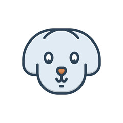 Color illustration icon for pet