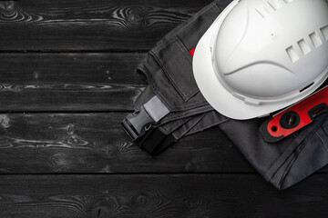 Top view of uniform of construction worker