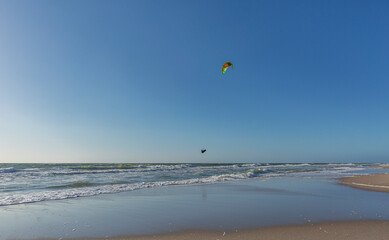 Sylt -View to kite-Surfer at Wenningstedt Beach at Summertime  /Germany