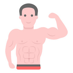 Fototapeta premium Six pack flat editable vector, body part 