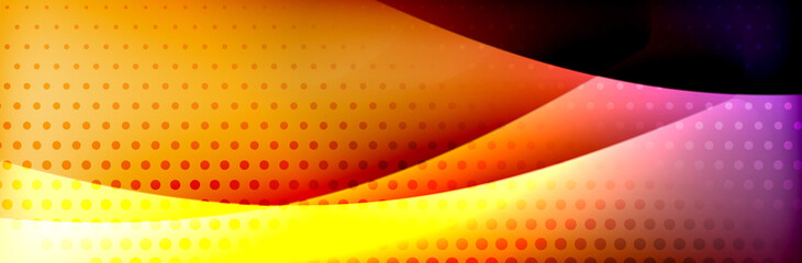 Fluid gradient neon color waves, vector abstract background