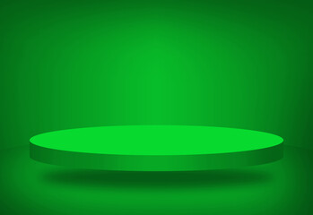 Empty room with a round podium for product presentation backdrop with copy space