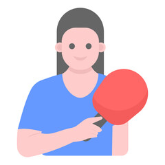 
Table tennis player trendy flat vector, sports woman  
