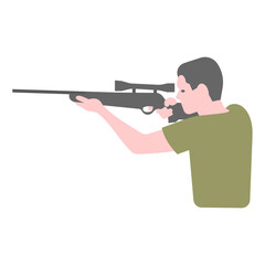 
Shooter in trendy customized vector showing avatar with gun 
