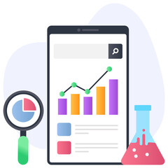 
Marketing report icon in flat concept design
