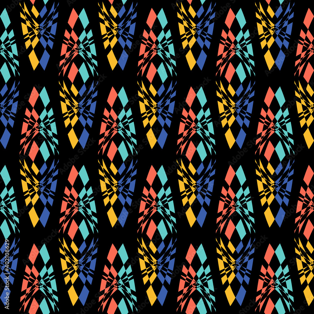Poster seamless geometric pattern background. folk art design. abstract vector image. pattern fabric or til