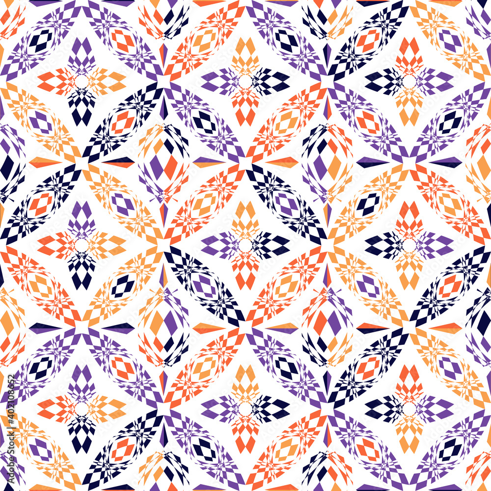 Poster seamless geometric pattern background. folk art design. abstract vector image. pattern fabric or til