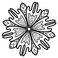 
A linear design of flower icon, editable vector 
