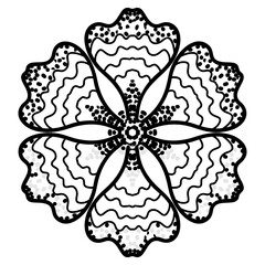 
A linear design of flower icon, editable vector 
