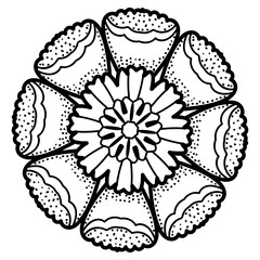 
A linear design of flower icon, editable vector 
