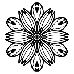 
A linear design of flower icon, editable vector 
