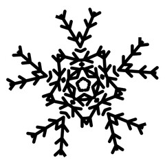 
Snowflake icon in linear style, winter decorative pattern 
